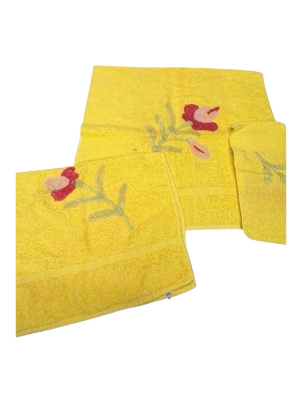 Vintage Cannon 3 Piece Embroidered Towel Set Bath Towel, Hand Towel, Washcloth